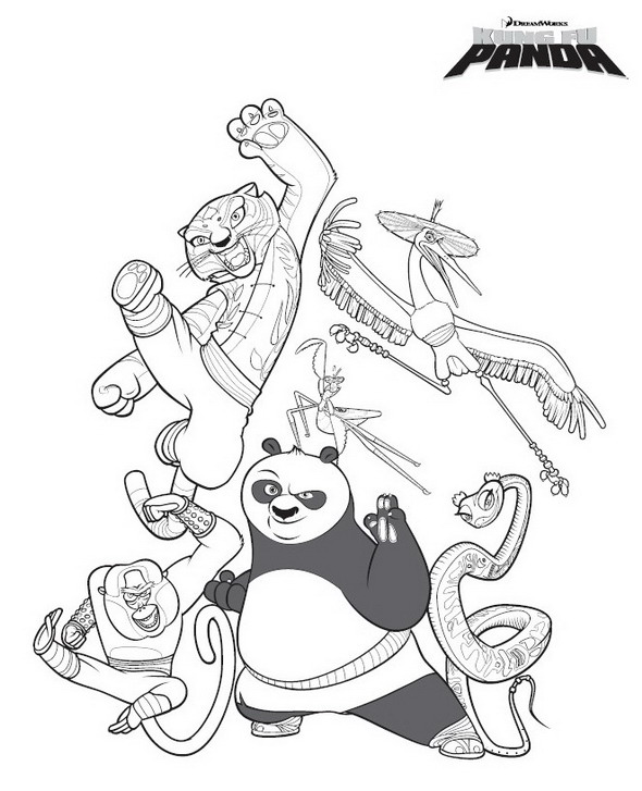 Plansa de colorat cu Kung Fu Panda 2 12